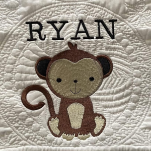 Monkey Personalized Baby Blanket