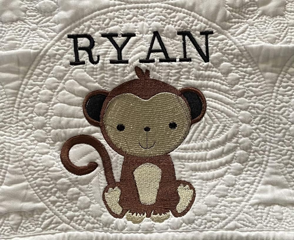 Monkey Personalized Baby Blanket