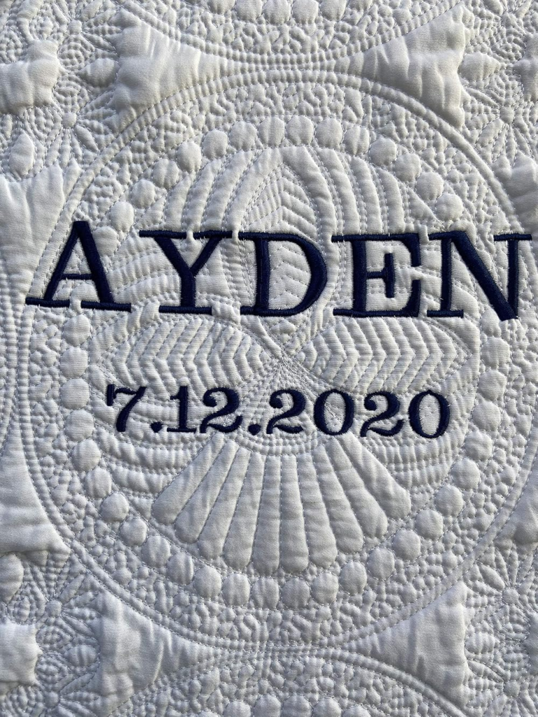 Name and Date Personalized Baby Blanket