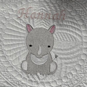 Rhino Personalized Baby Blanket